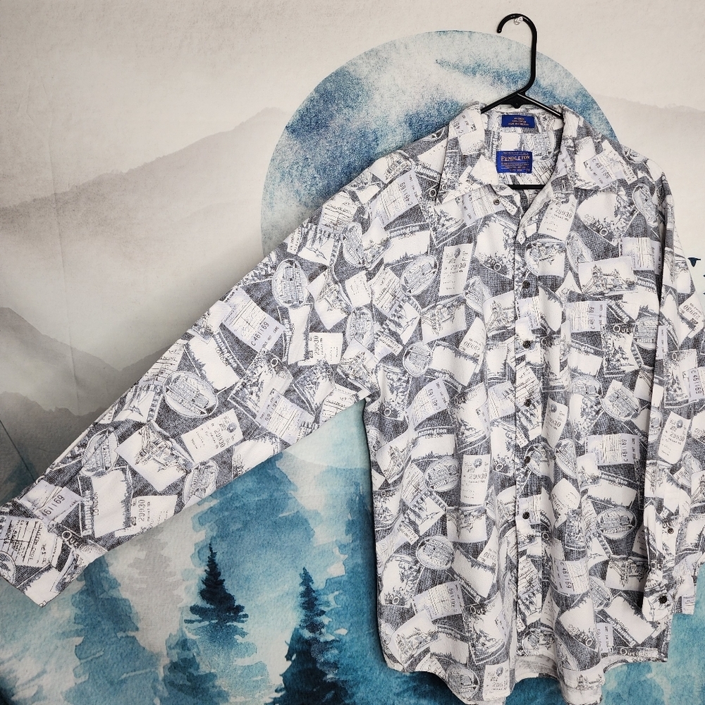 Pendleton Long Sleeve Cotton Button Up Shirt Men'… - image 2